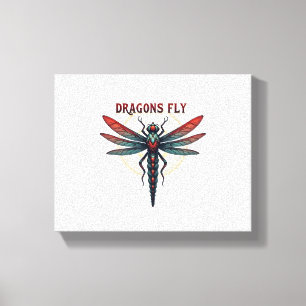 Cottagecore Aesthetic Dragonfly Mushroom Witchy Fl Canvas Print