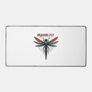 Cottagecore Aesthetic Dragonfly Mushroom Witchy Fl Desk Mat