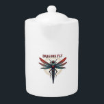 Cottagecore Aesthetic Dragonfly Mushroom Witchy Fl Teapot<br><div class="desc">Cottagecore Aesthetic Dragonfly Mushroom Witchy Floral Tank Top</div>