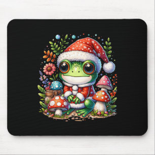 Cottagecore Aesthetic Frog Christmas Mushroom Men Mouse Pad