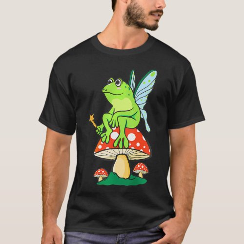 Cottagecore Aesthetic Frog Fairycore Mushroom T_Shirt