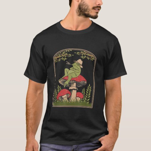 Cottagecore Aesthetic Frog Goblincore Mushroom Toa T_Shirt