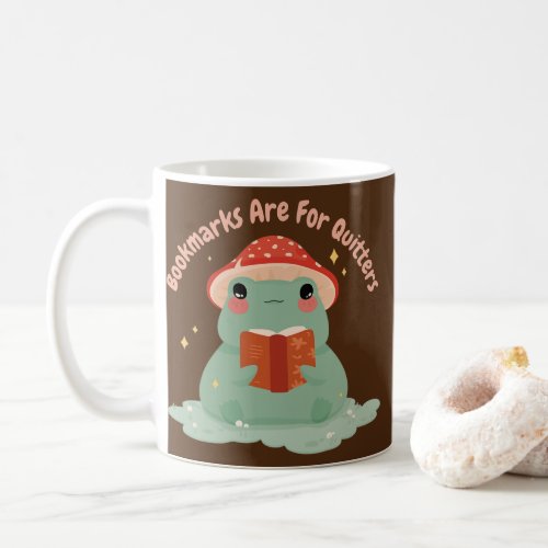 Cottagecore Aesthetic Frog In The Forest read Coffee Mug