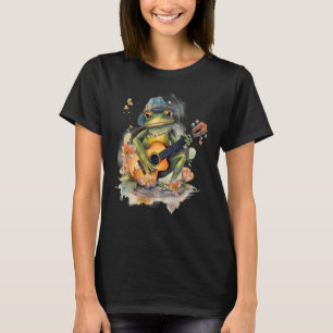 Cottagecore Aesthetic Frog Playing Banjo Guitar Gr T-Shirt