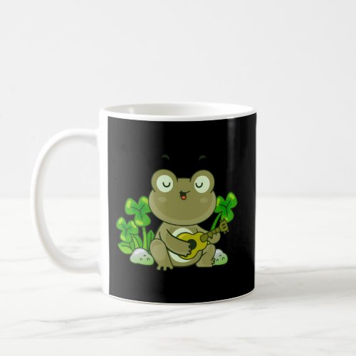 Cottagecore Aesthetic Frog Playing Banjo Guitar On Coffee Mug