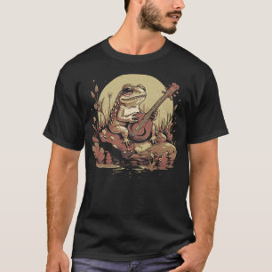 Cottagecore Aesthetic Frog Playing Banjo T-Shirt