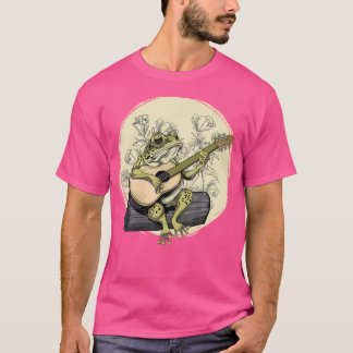 Cottagecore Aesthetic Frog Toad Playing Guitar Ban T-Shirt
