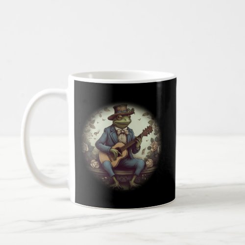 Cottagecore Aesthetic Frog Wearing A Suit Playing  Coffee Mug
