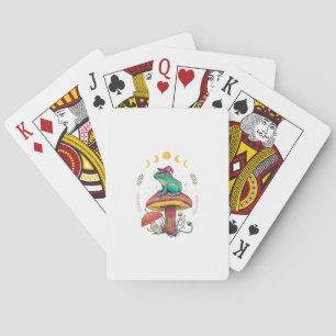 Cottagecore Aesthetic Goblincore Frog Wizard On Mu Poker Cards