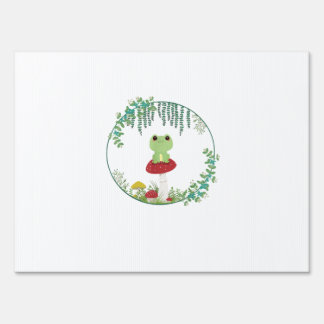 Cottagecore Aesthetic Kawaii Frog Goblincore Cute  Sign