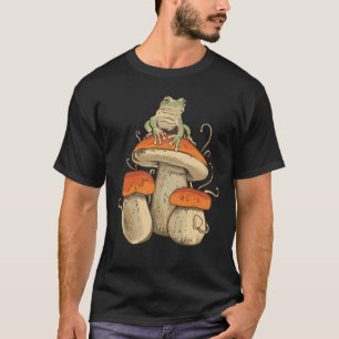 Cottagecore Aesthetic Mushroom Dark Academia Frog T-Shirt