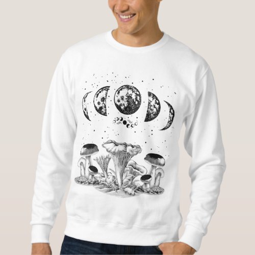 Cottagecore Aesthetic Mushroom  Fungi Lunar Moon  Sweatshirt
