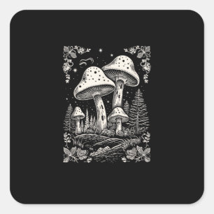 Cottagecore Aesthetic Mushroom Goblincore Mycology Square Sticker