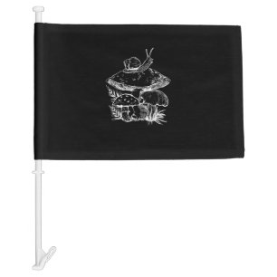 Cottagecore Aesthetic Mushroom Snail Fungi Goblinc Car Flag
