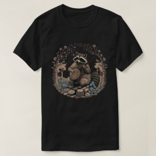 Cottagecore Aesthetic Raccoon Playing Banjo T-Shirt