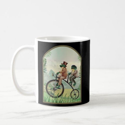 Cottagecore Aesthetic Toad Frog Riding Bicycle Coffee Mug