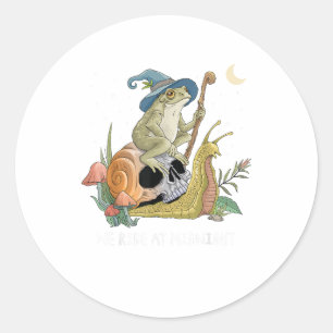 Cottagecore Aesthetic Witch Frog Snail Mushroom Go Classic Round Sticker