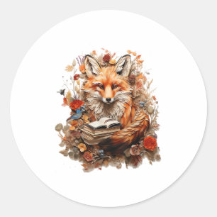 Cottagecore Aesthetic With Book Cute Goblincore Classic Round Sticker