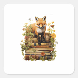 Cottagecore Aesthetic With Book Cute Goblincore Cr Square Sticker