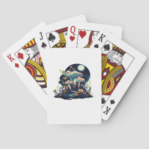 Cottagecore And Aesthetic Goblincore Mushroom Fair Poker Cards