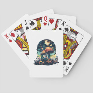 Cottagecore And Aesthetic Goblincore Mushroom Fair Poker Cards