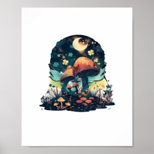 Cottagecore And Aesthetic Goblincore Mushroom Fair Poster