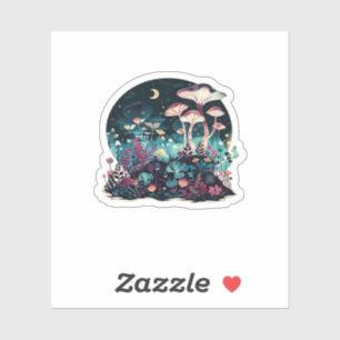 Cottagecore And Aesthetic Goblincore Mushroom Fair Sticker