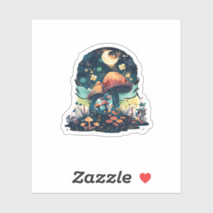 Cottagecore And Aesthetic Goblincore Mushroom Fair Sticker