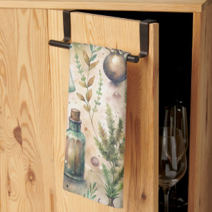 Cottagecore Apothecary Bottles Botanical Kitchen Towel