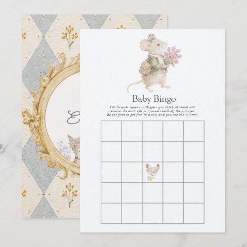Cottagecore Baby Shower Bingo Game Invitation
