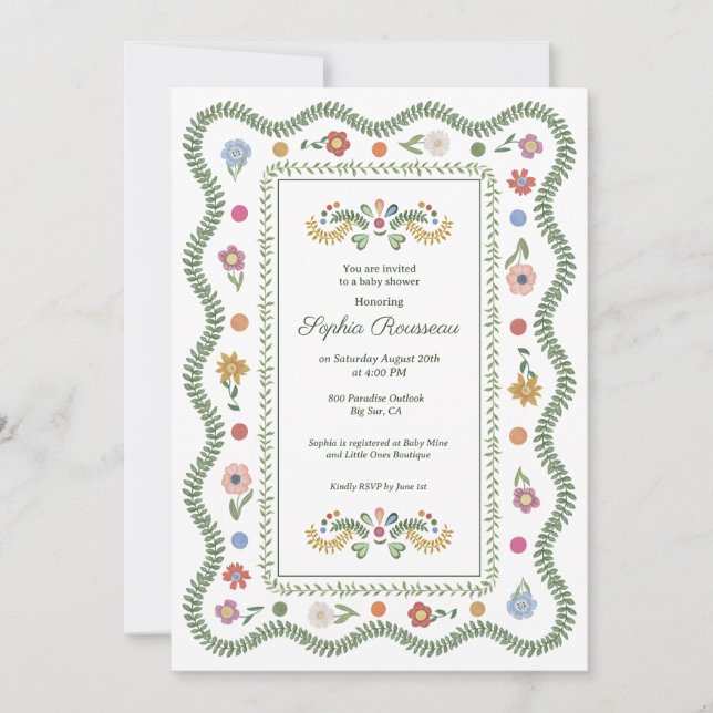 Cottagecore Baby Shower Invitation (Front)