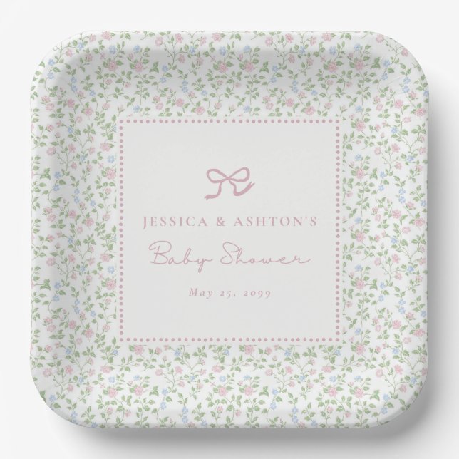 Cottagecore Baby Shower Party Plates (Front)