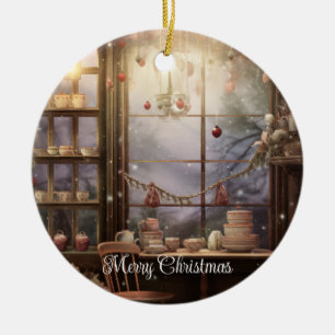 Cottagecore bauble Christmas Ceramic Ornament