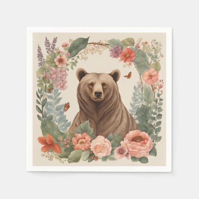 Cottagecore Bear Napkins (Front)