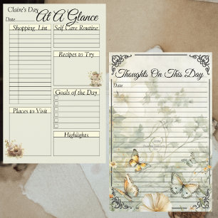 Cottagecore Bird and Butterflies Daily Binder Page