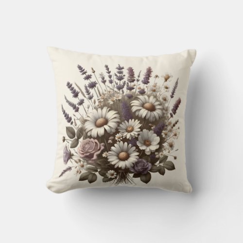 Cottagecore Blossoms Throw Pillow