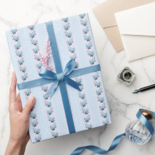 Cottagecore Blue Rose Gift Wrapping Paper