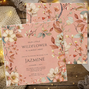 Cottagecore Boho Terracotta Wildflower Baby Shower Invitation