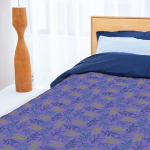 Cottagecore botanical lavender pattern duvet cover