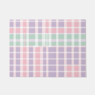 Cottagecore Buffalo Plaid Pastel Spring Modern Doormat