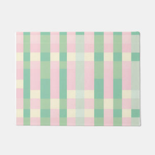Cottagecore Buffalo Plaid Pastel Spring Modern Doormat