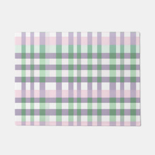 Cottagecore Buffalo Plaid Pastel Spring Modern Doormat