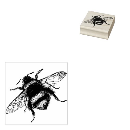 Cottagecore Bumble Bee Vintage Victorian Rubber Stamp