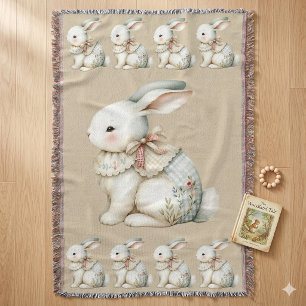 Cottagecore Bunny Charm Baby Blanket