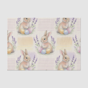 Cottagecore Bunny Lavender Pastel Easter Pattern Tissue Paper