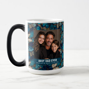 Cottagecore Butterfly Camouflage Flower Dad Photo Color Morph Mug
