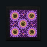 Cottagecore Butterfly & Flower Grid Pattern Gift Box<br><div class="desc">Step into a whimsical garden with this unique textured floral pattern. The design features large, stylized sunflowers (or dahlias) in a stunning gradient of purple, pink, and orange, giving them a soft, velvet-like appearance. Cute purple butterflies flutter between the blooms, all set against a delicate pastel pink trellis background. Perfect...</div>