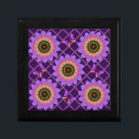 Cottagecore Butterfly & Flower Grid Pattern Gift Box<br><div class="desc">Step into a whimsical garden with this unique textured floral pattern. The design features large, stylized sunflowers (or dahlias) in a stunning gradient of purple, pink, and orange, giving them a soft, velvet-like appearance. Cute purple butterflies flutter between the blooms, all set against a delicate pastel pink trellis background. Perfect...</div>