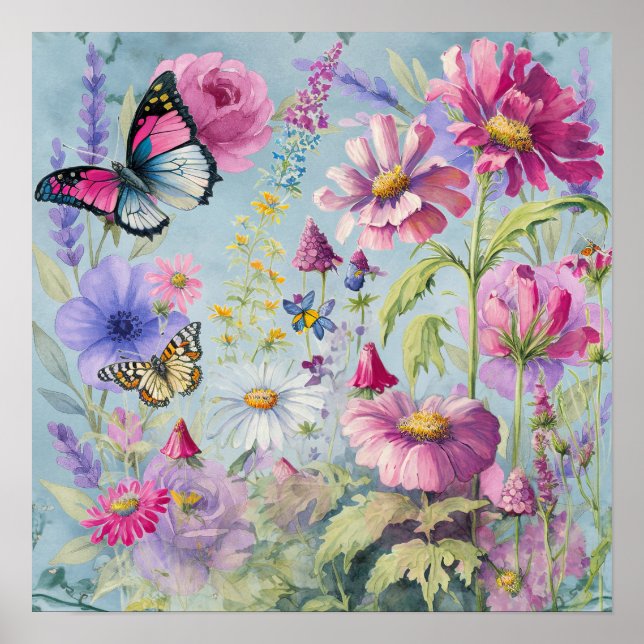 Cottagecore Butterfly Garden  Poster (Front)