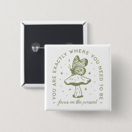 Cottagecore butterfly mushroom aesthetic quotes button